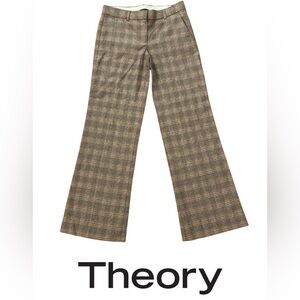 Theory - Plaid Houndstooth Trousers, Size 6